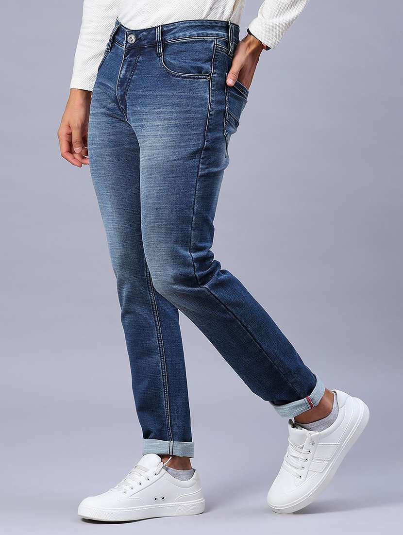 men washed mid rise full length jeans - 21964219 -  Standard Image - 1