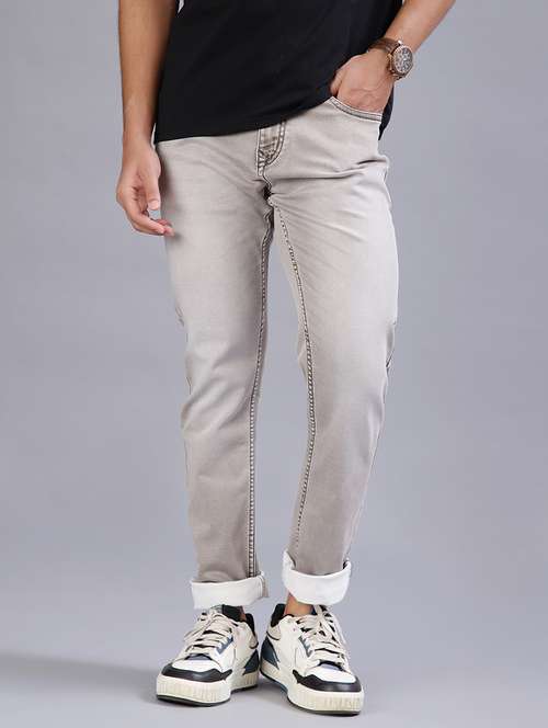 men washed mid rise full length jeans - 21964221 - Standard Image - 0