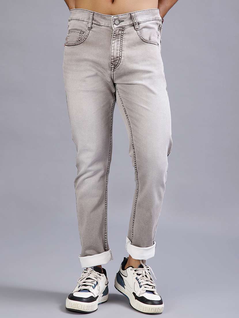 men washed mid rise full length jeans - 21964221 - Standard Image - 1