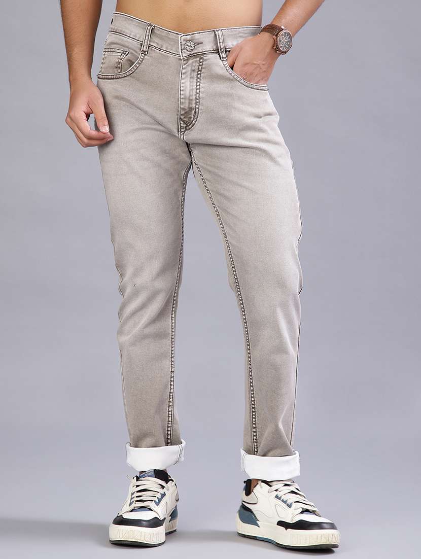 men washed mid rise full length jeans - 21964223 - Standard Image - 1