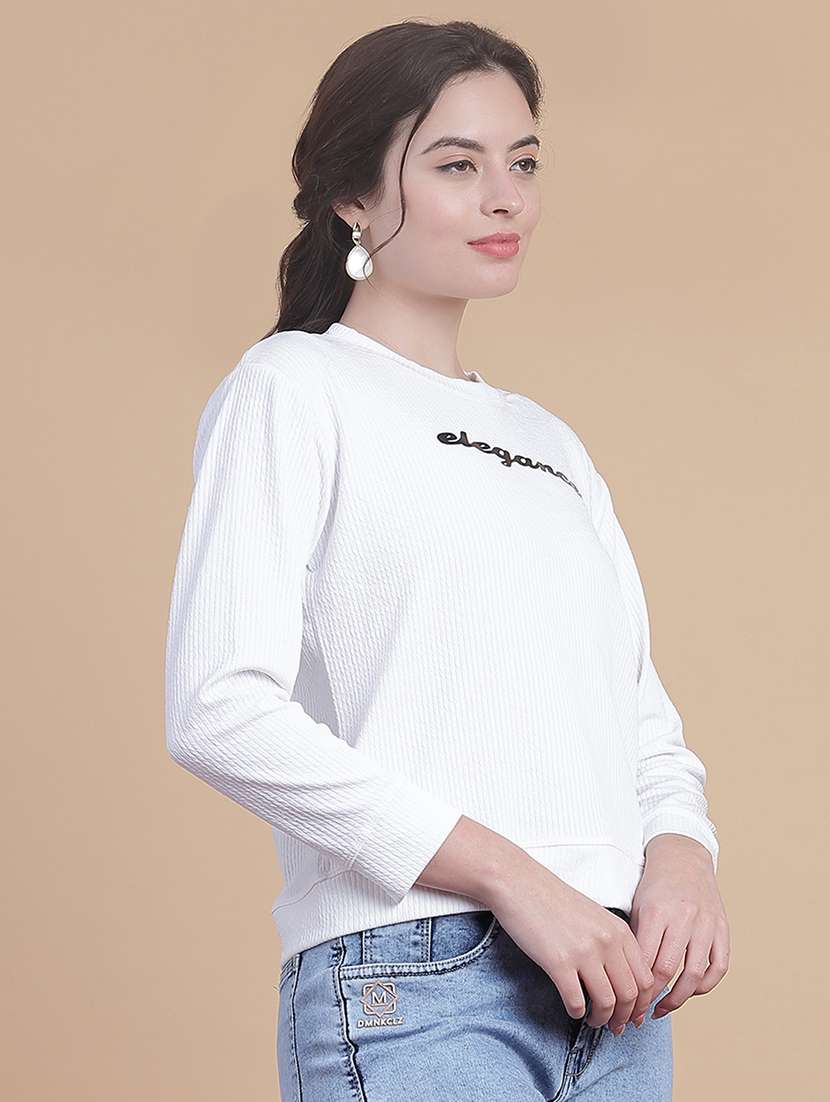 women chest print long sleeve t-shirt - 21964229 -  Standard Image - 1