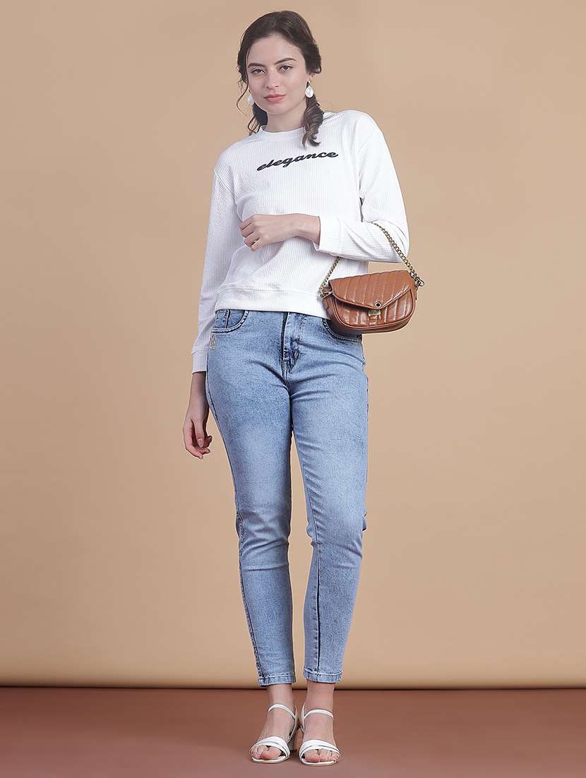 women chest print long sleeve t-shirt - 21964229 -  Standard Image - 4