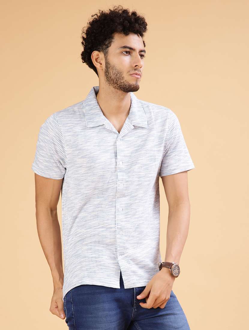 men self design short sleeve regular fit casual shirt - 21964243 -  Standard Image - 1