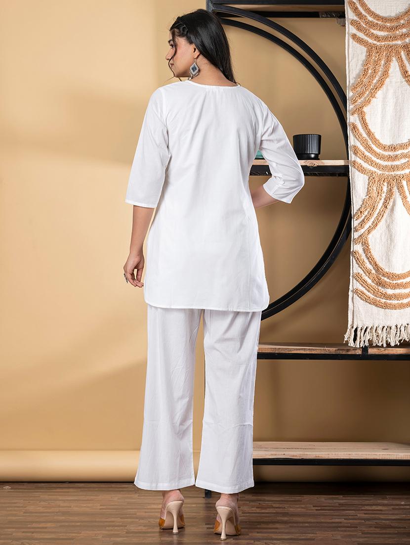 women three quarter sleeve ethnic co-ord set - 21964278 - Standard Image - 4