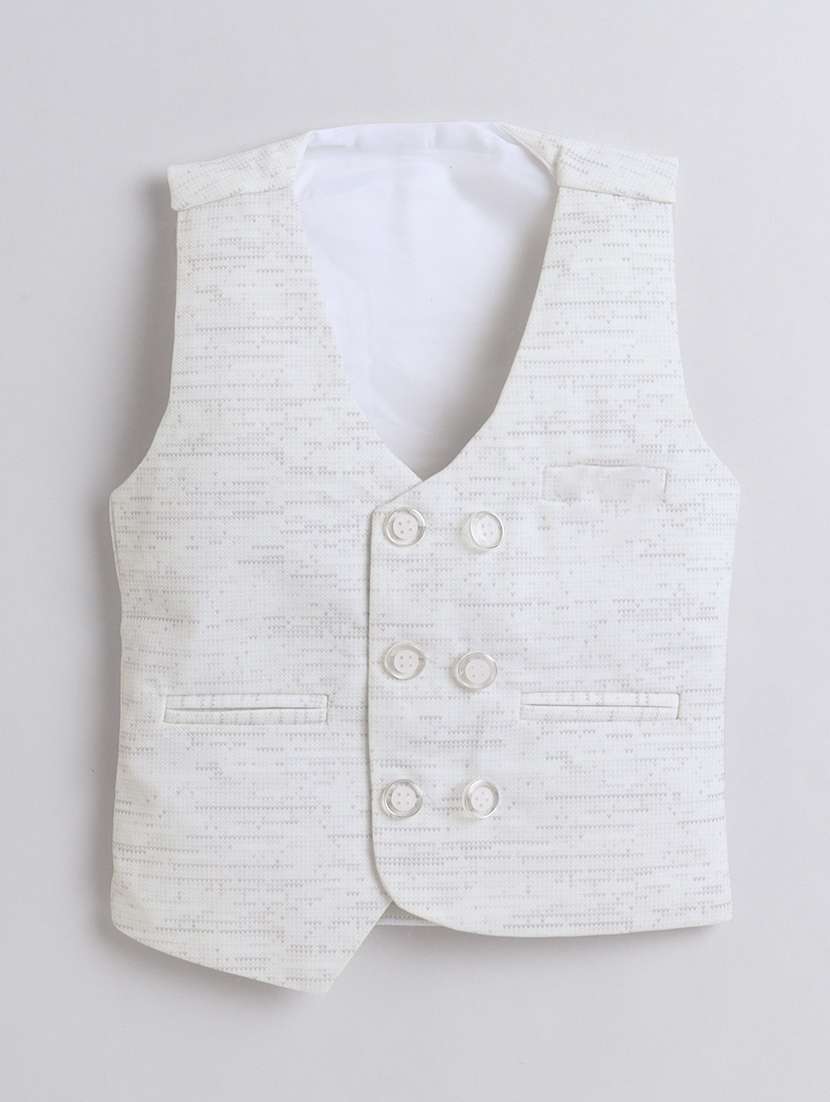 boys solid shirt and trouser with wasitcoat set - 21964312 -  Standard Image - 1