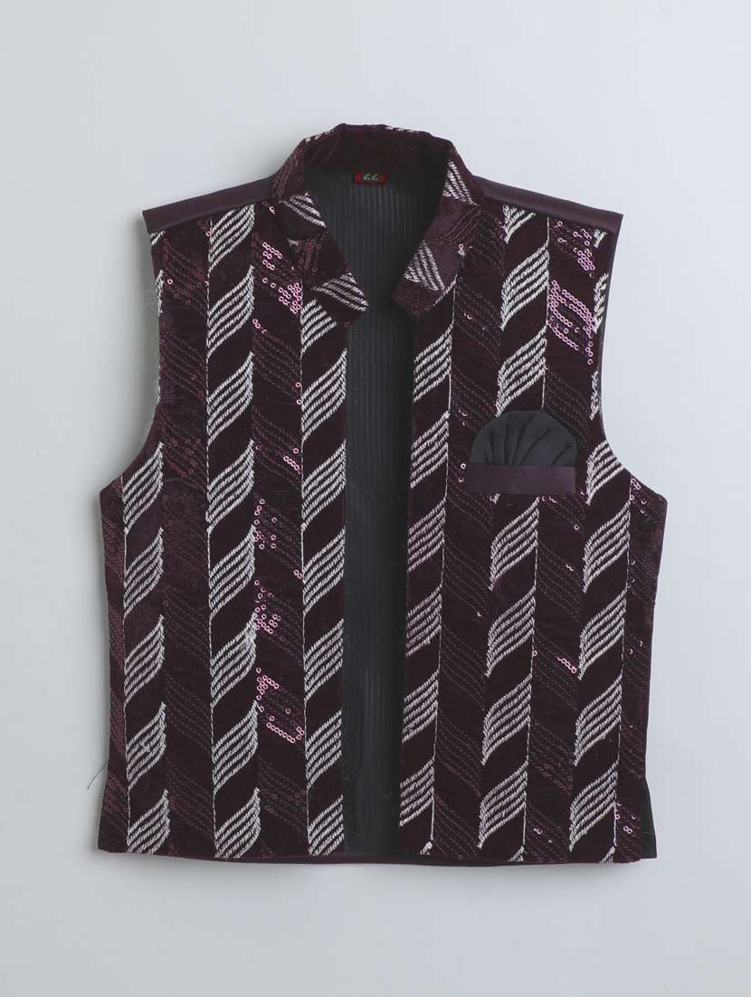 boys solid shirt and trouser with embellished wasitcoat set - 21964315 -  Standard Image - 1