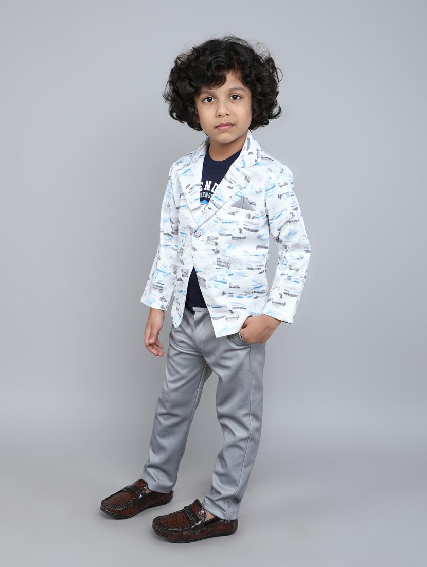 boys printed blazer and trouser set - 21964323 - Standard Image - 1