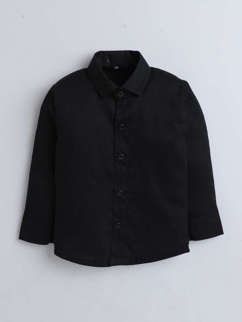 boys solid shirt and trouser with printed blazer set - 21964330 -  Standard Image - 1