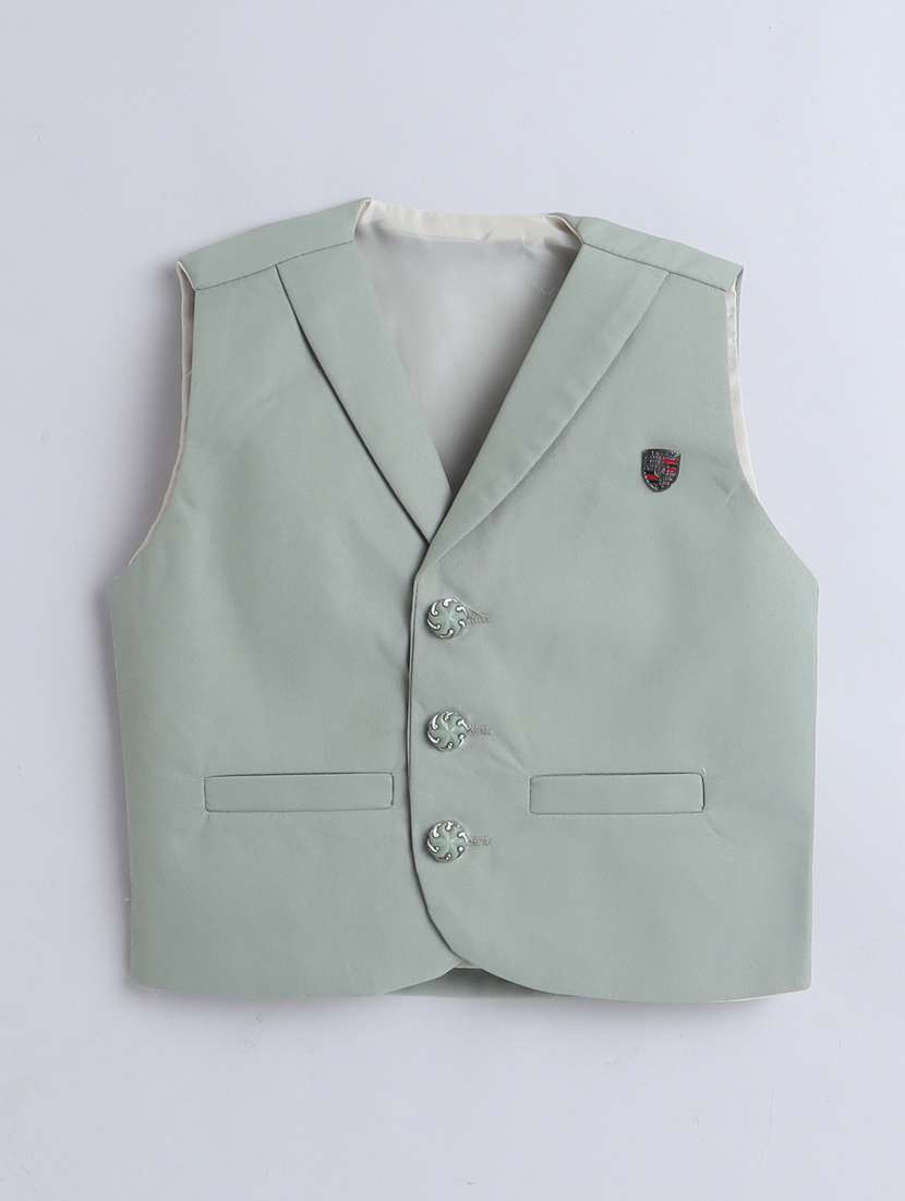 boys solid waistcoat and trouser set - 21964349 -  Standard Image - 1