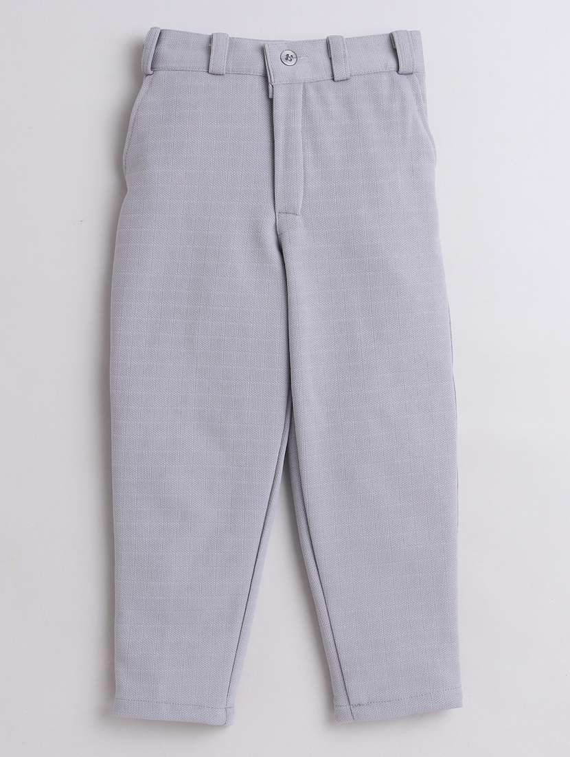 boys solid shirt and trouser with waistcoat set - 21964423 -  Standard Image - 4