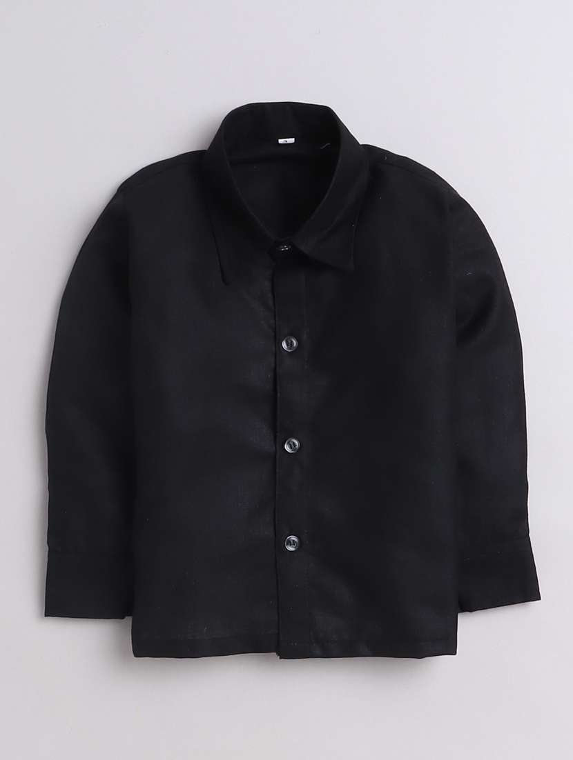 boys solid shirt and trouser with waistcoat set - 21964424 -  Standard Image - 1