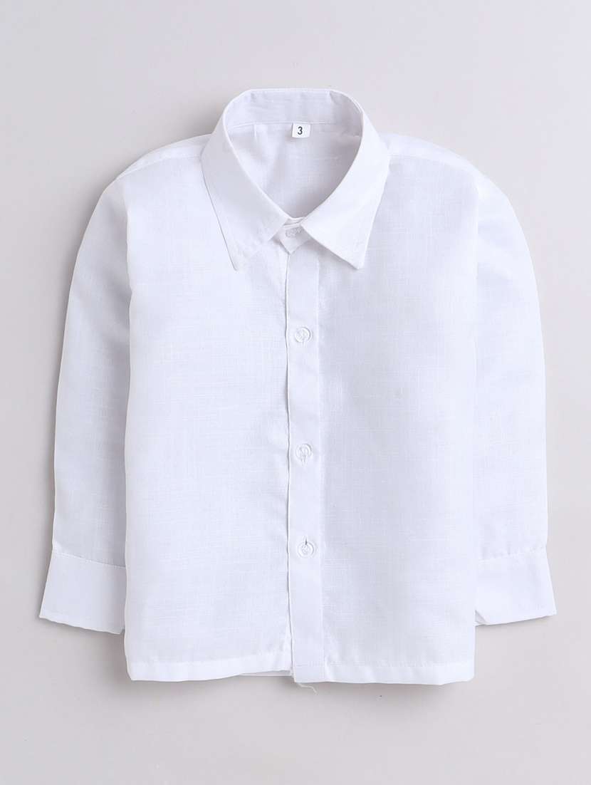 boys solid shirt and trouser with waistcoat set - 21964426 -  Standard Image - 1