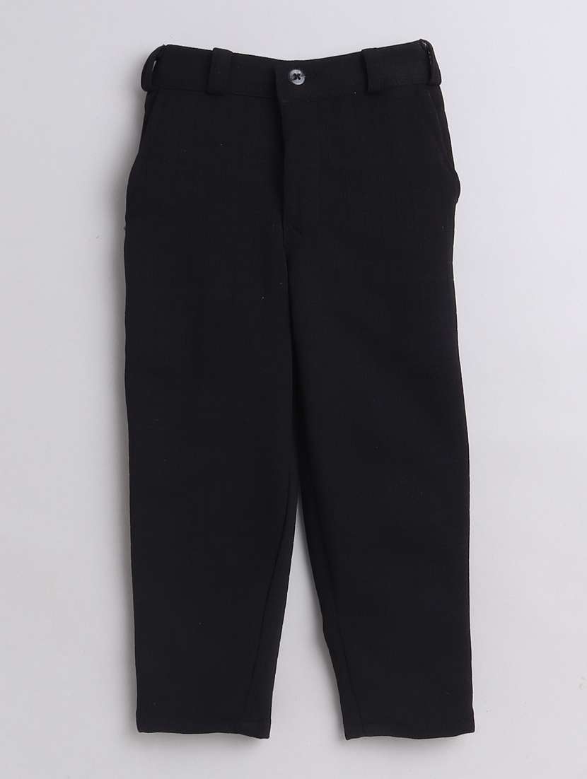 boys solid shirt and trouser with waistcoat set - 21964426 -  Standard Image - 4