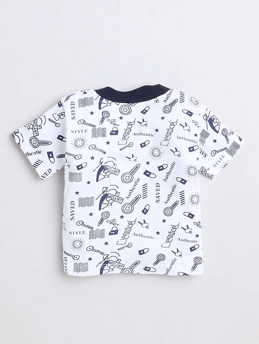 boys white printed short sleeve t-shirt - 21964470 -  Standard Image - 1