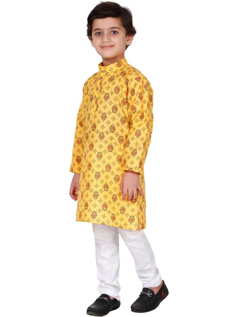 boys printed long sleeve kurta and pyjama set - 21964511 -  Standard Image - 1