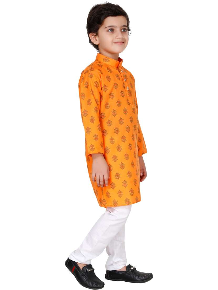 boys printed long sleeve kurta and pyjama set - 21964515 -  Standard Image - 1