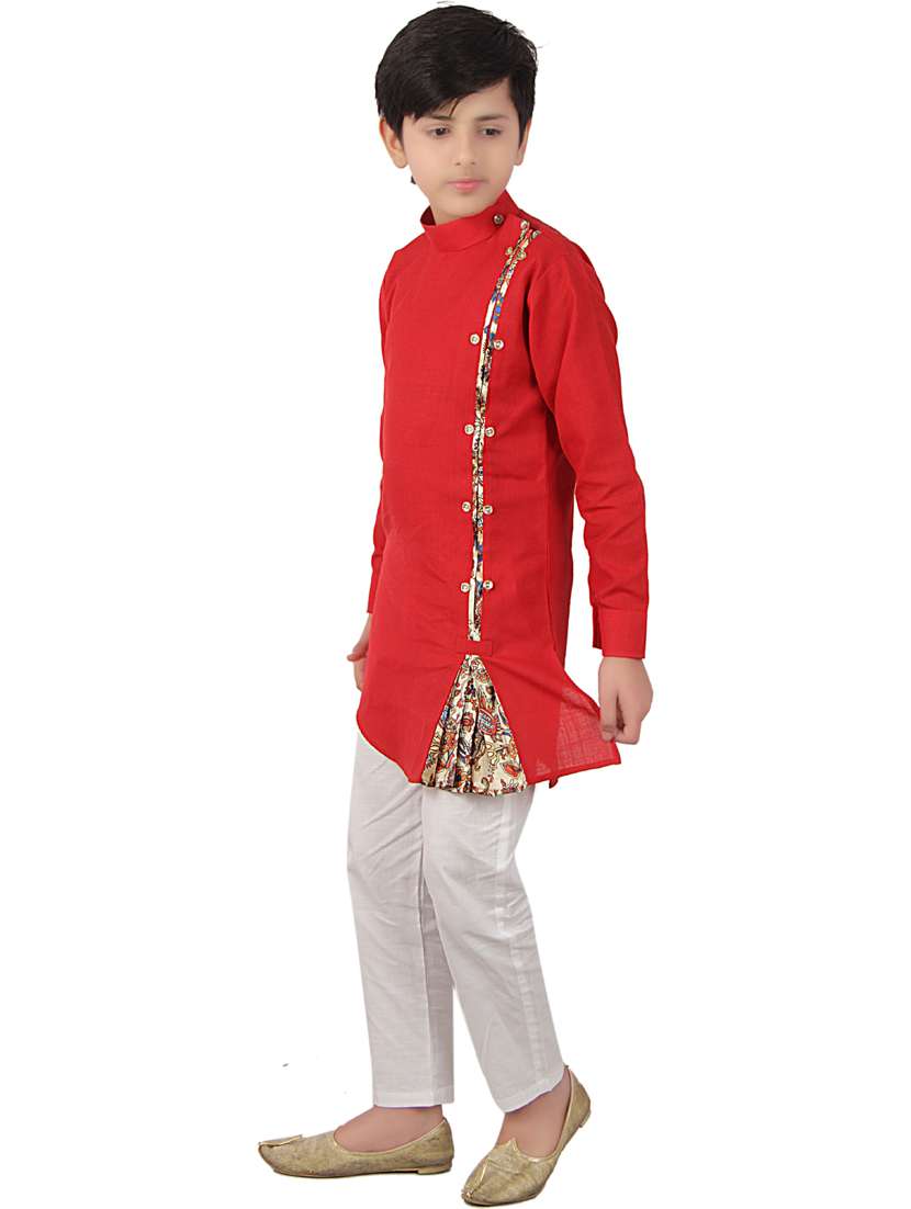 boys printed long sleeve kurta and pyjama set - 21964518 -  Standard Image - 1