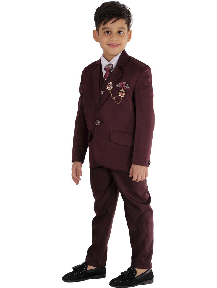 boys solid long sleeve three-piece suit set - 21964559 -  Standard Image - 1