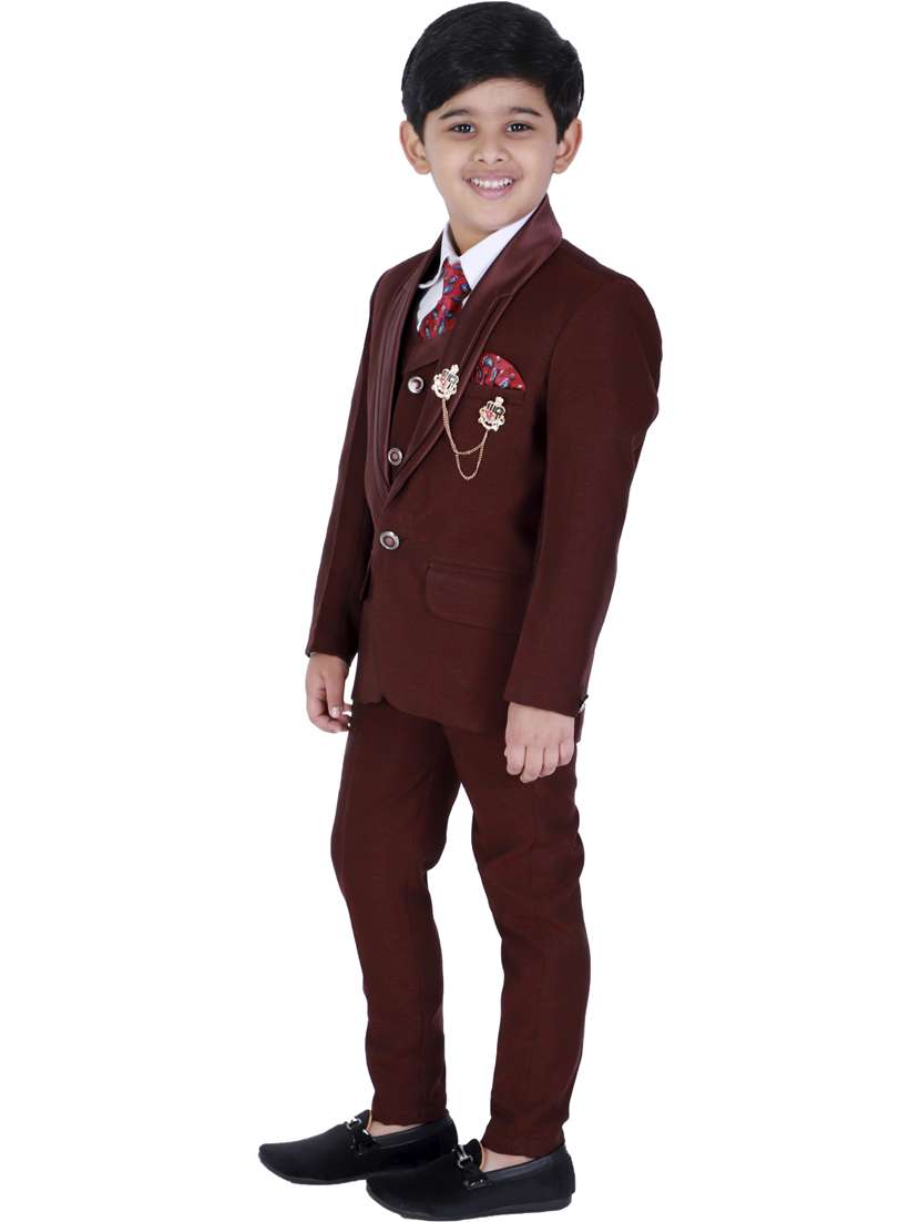 boys solid long sleeve three-piece suit set - 21964560 -  Standard Image - 1