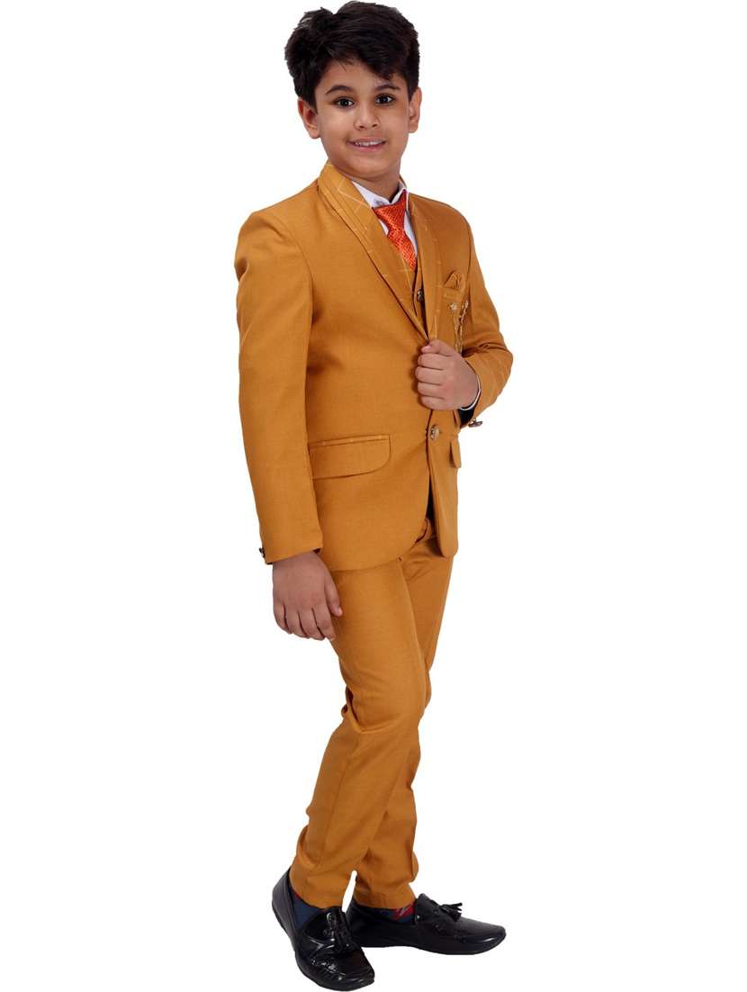 boys solid long sleeve three-piece suit set - 21964562 -  Standard Image - 1