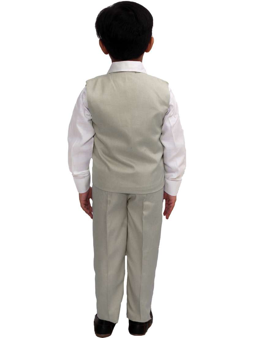 boys solid waistcoat and trouser set - 21964611 -  Standard Image - 1