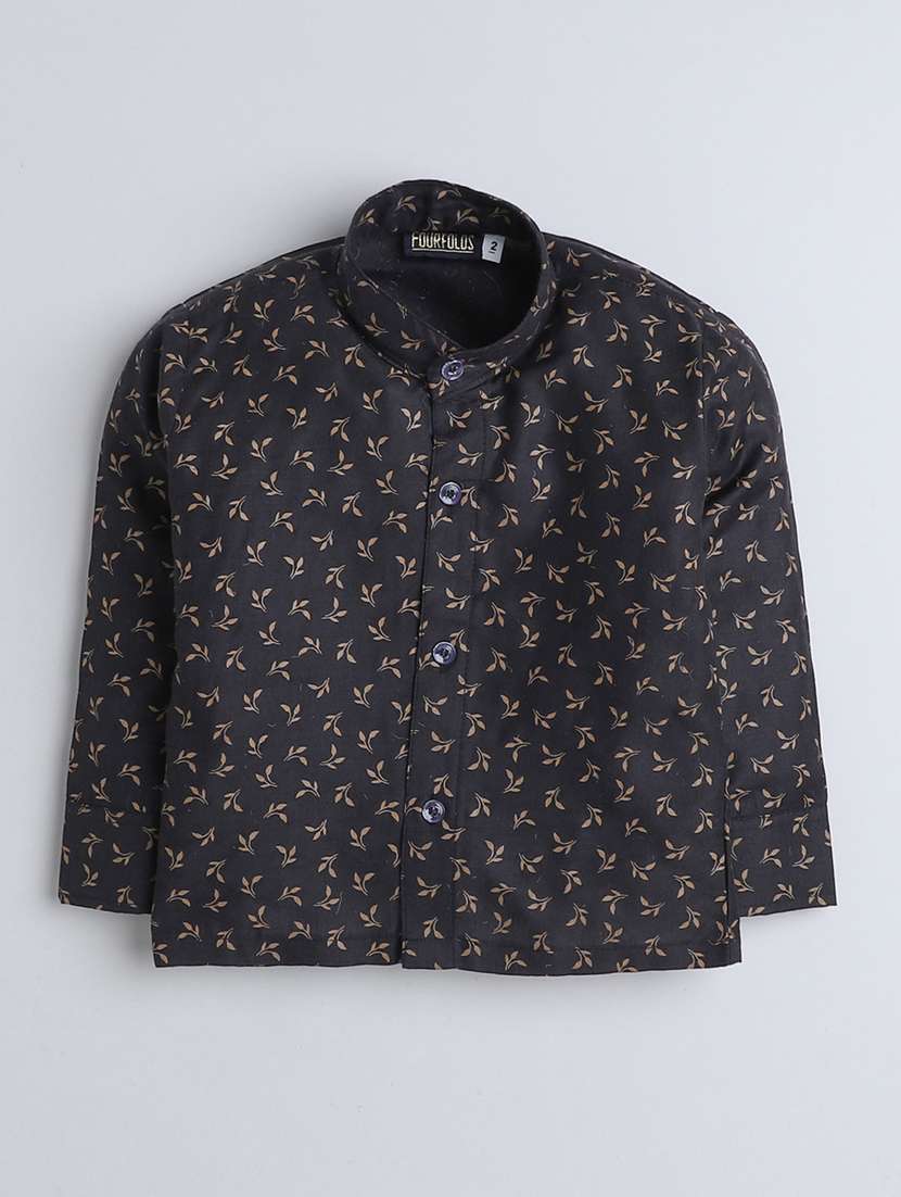 boys printed shirt and trouser with waistcoat set - 21964647 -  Standard Image - 1