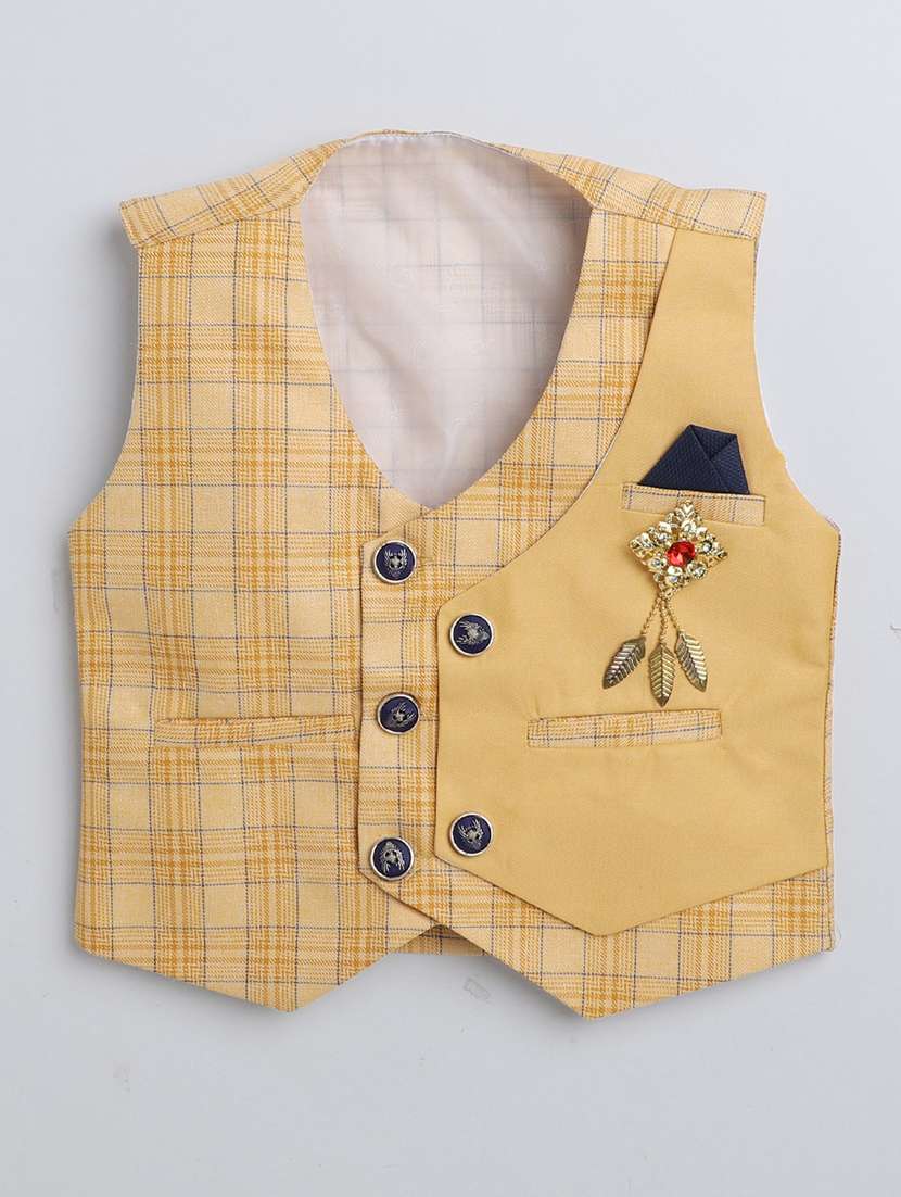 boys shirt and trouser with checkered waistcoat - 21964672 -  Standard Image - 1