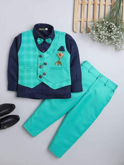 boys shirt and trouser with waistcoat and bow tie