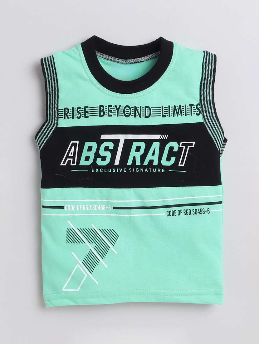 boys solid vest & shorts casual wear set - 21964721 -  Standard Image - 1