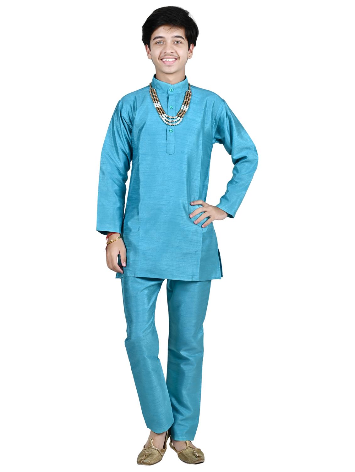 boys printed sherwani with pant set - 21964780 -  Standard Image - 1