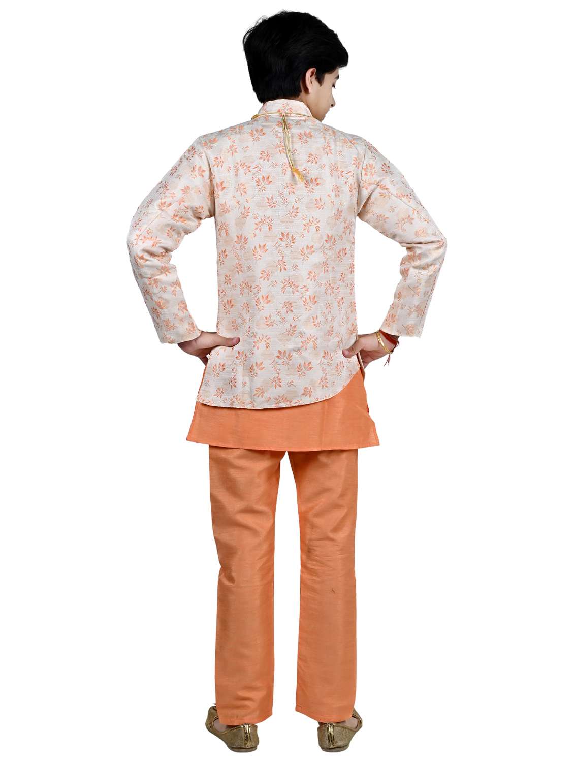 boys floral print sherwani with pant set - 21964781 - Standard Image - 4