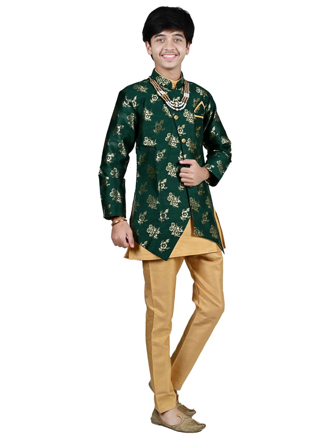 boys floral print long sleeve sherwani - 21964783 - Standard Image - 1
