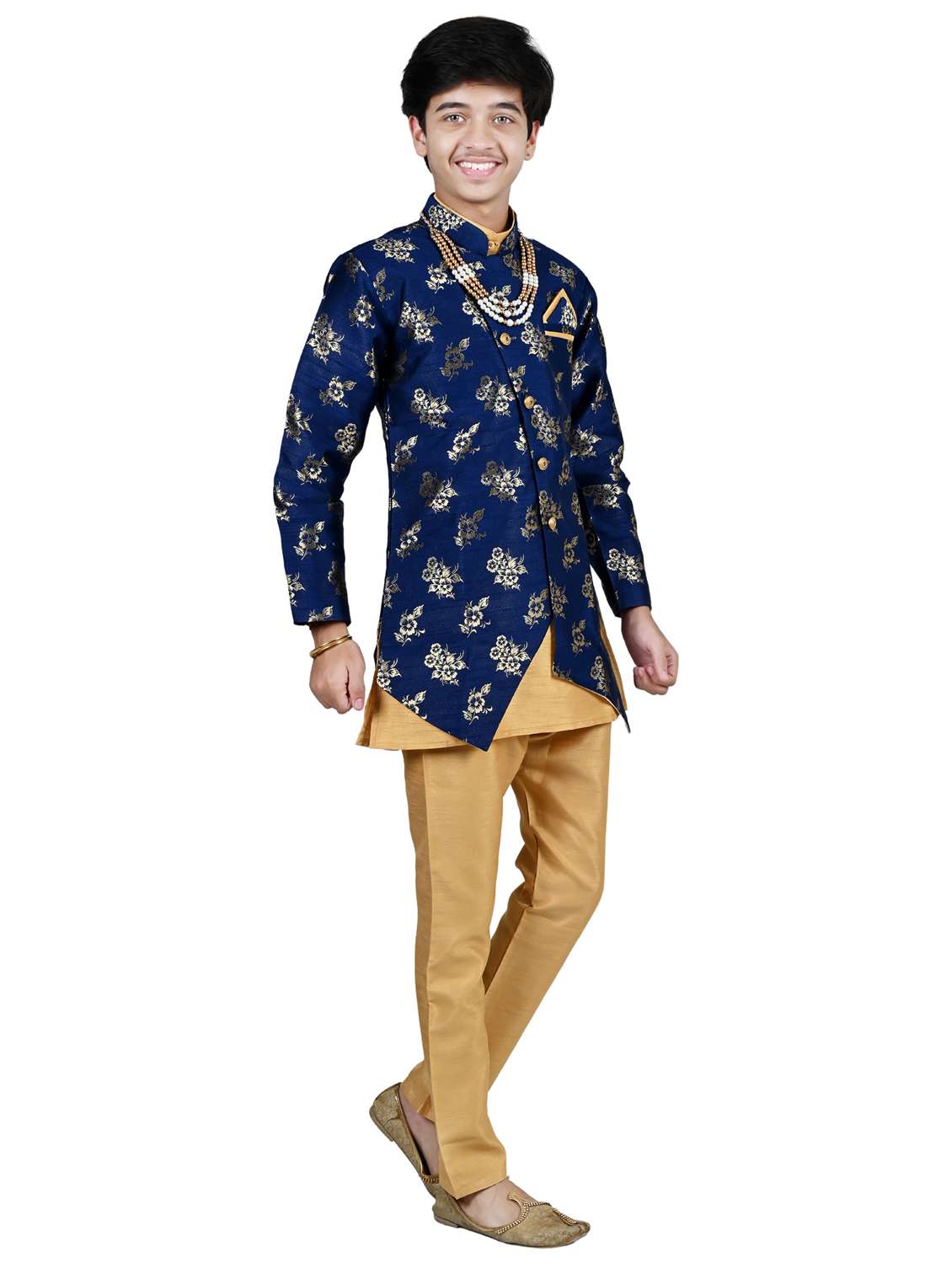 boys floral print long sleeve sherwani - 21964784 -  Standard Image - 1