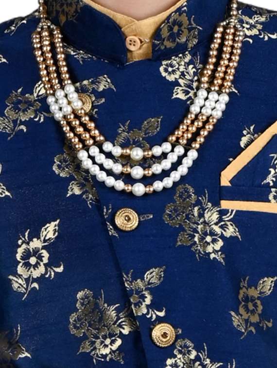boys floral print long sleeve sherwani - 21964784 -  Standard Image - 4