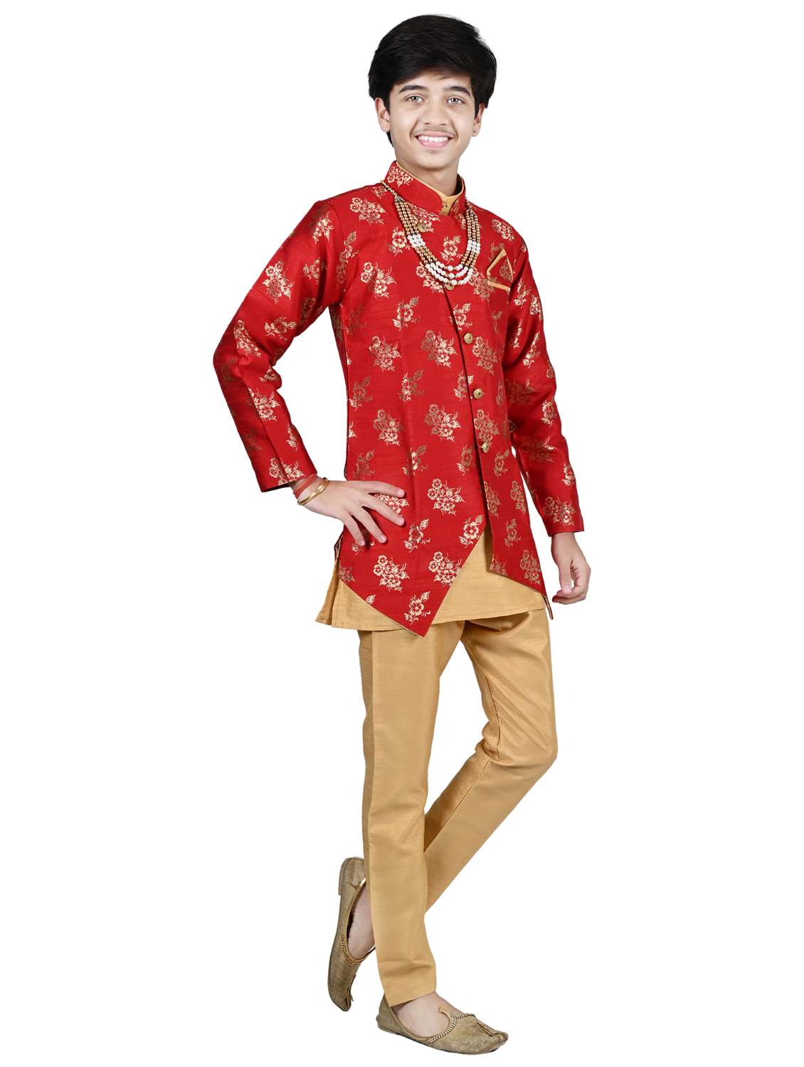 boys floral print long sleeve sherwani - 21964785 - Standard Image - 1
