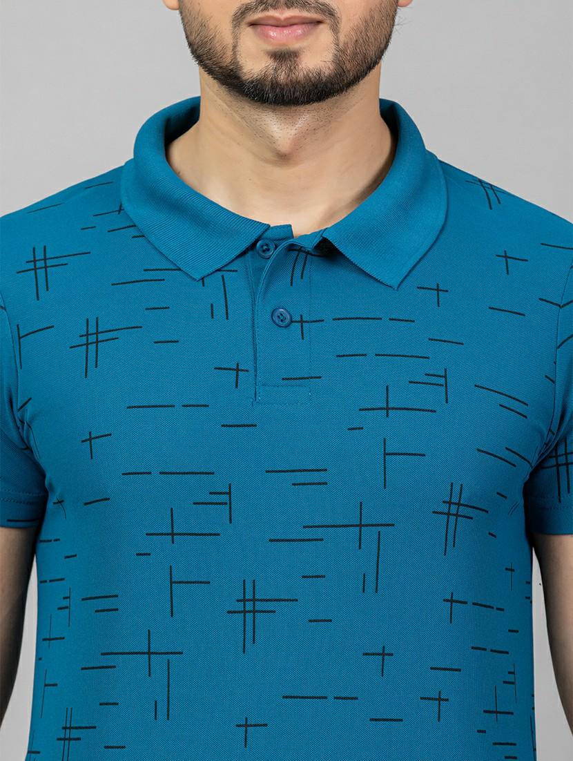 men printed short sleeve slim fit polo t-shirt - 21964805 - Standard Image - 4