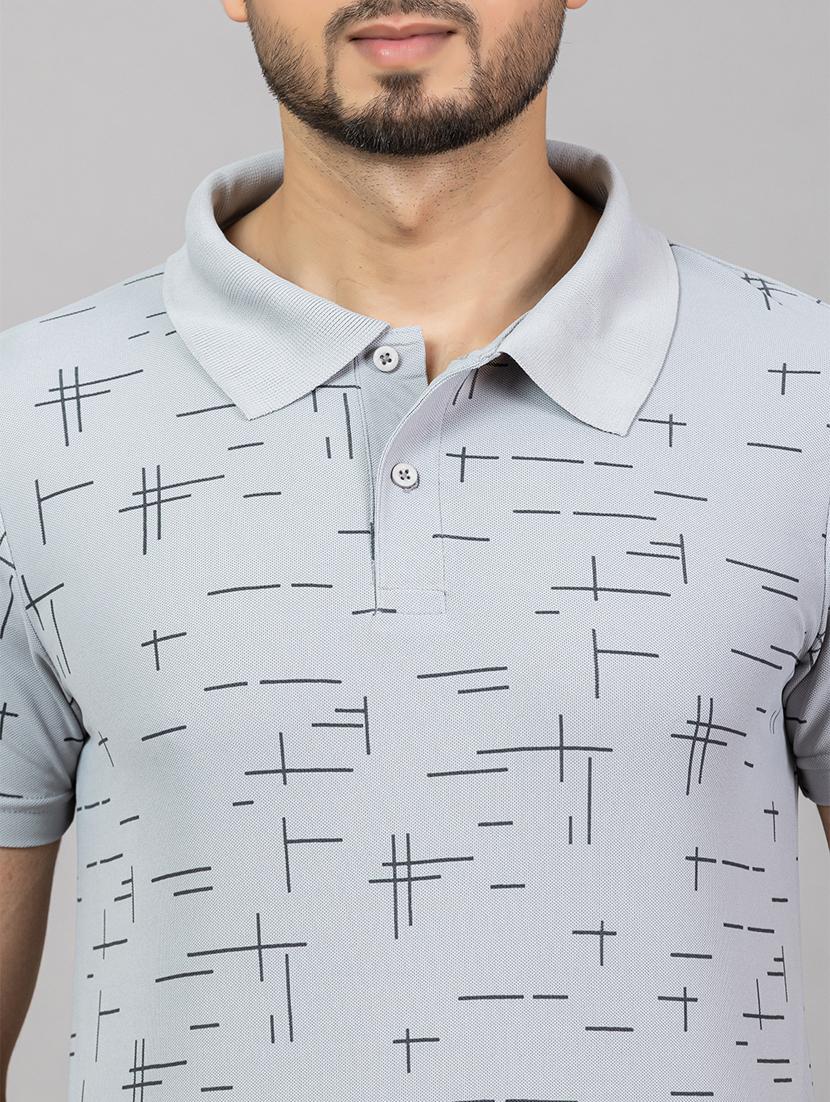 men printed short sleeve slim fit polo t-shirt - 21964806 - Standard Image - 4