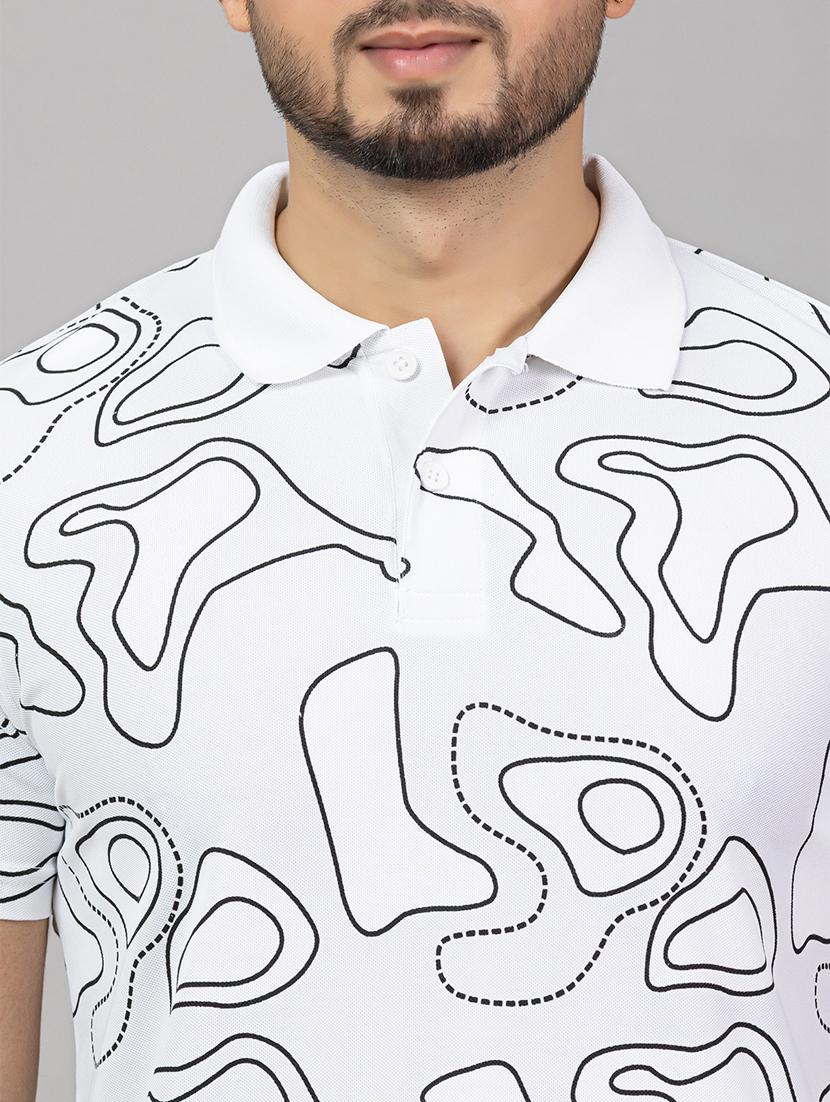 men printed short sleeve slim fit polo t-shirt - 21964807 - Standard Image - 4