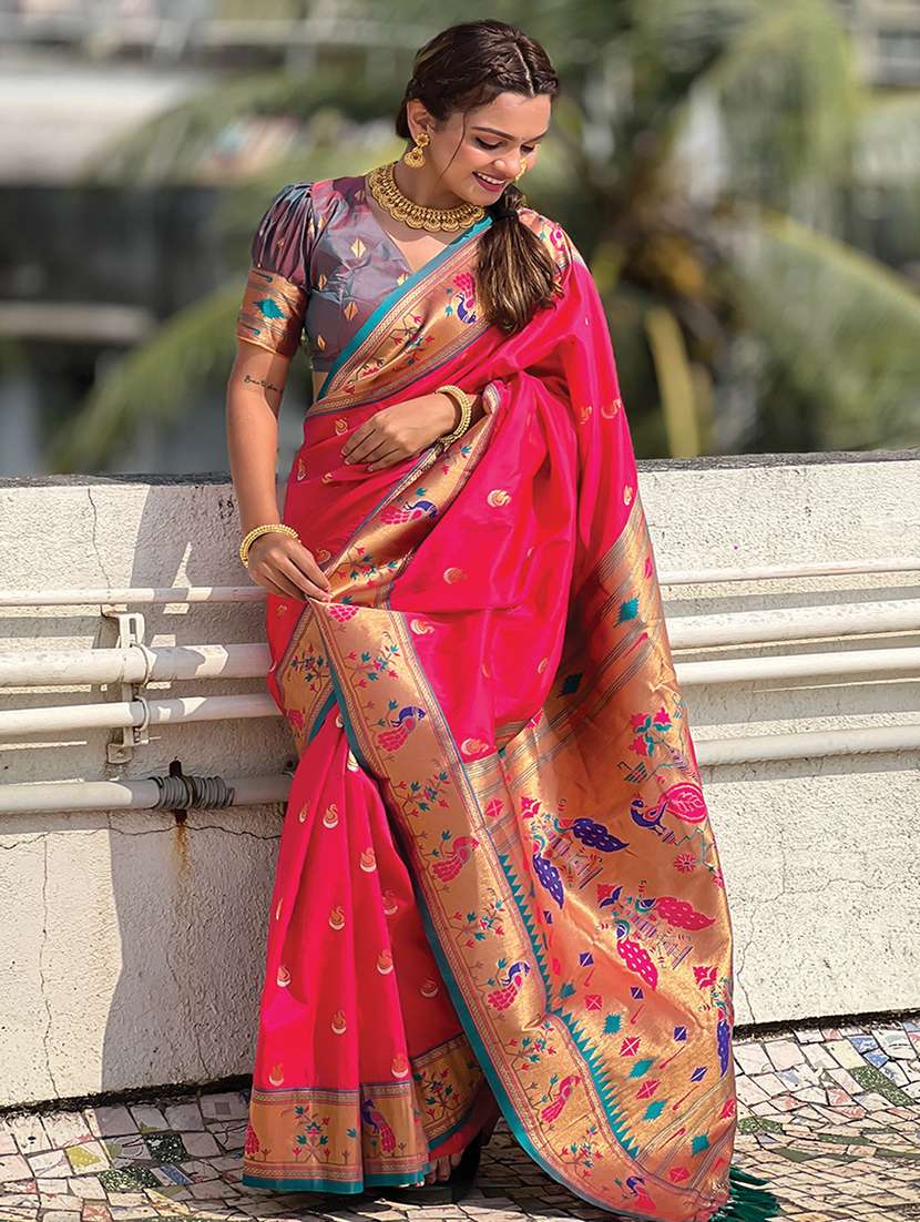 women self design paithani saree with blouse - 21964819 -  Standard Image - 1