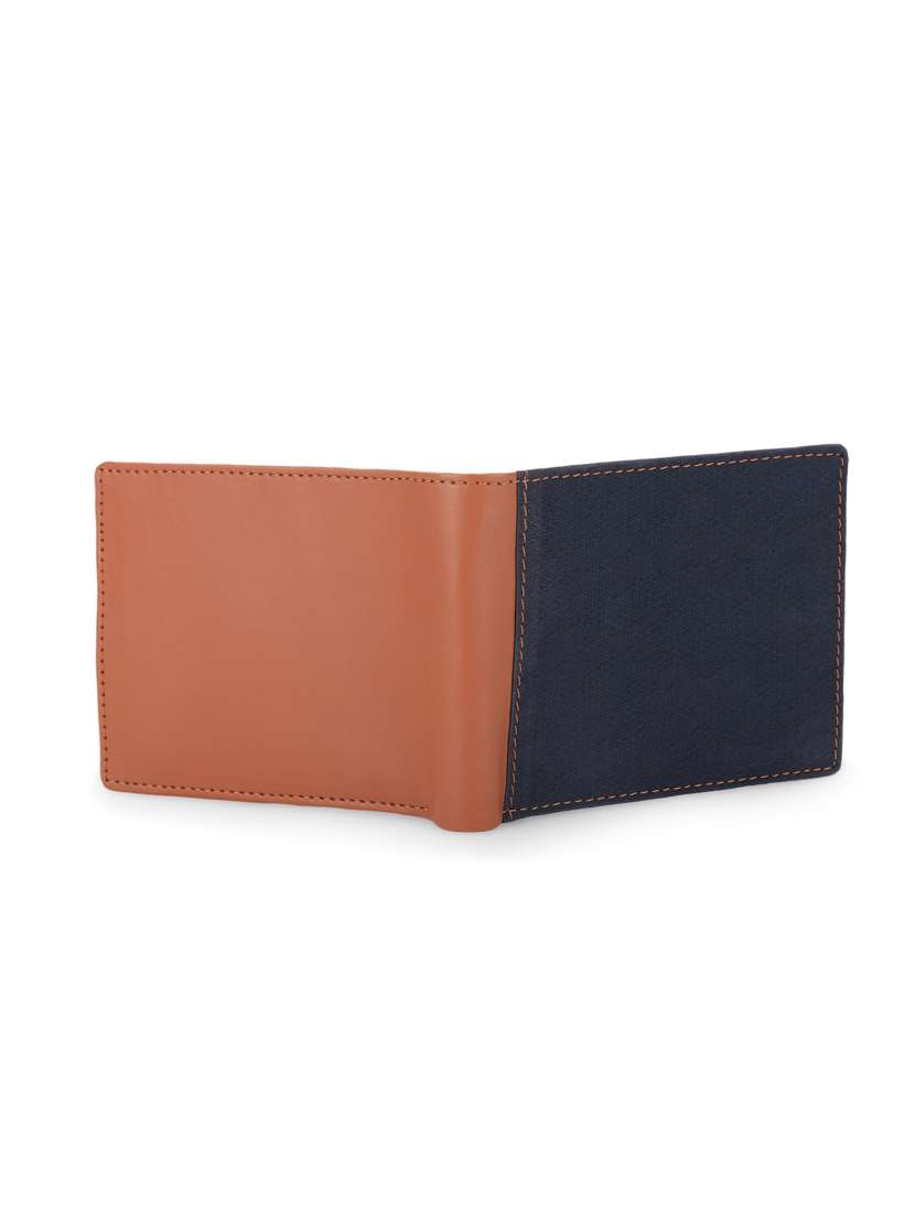 men navy blue textured bi-fold wallet - 21964824 -  Standard Image - 1