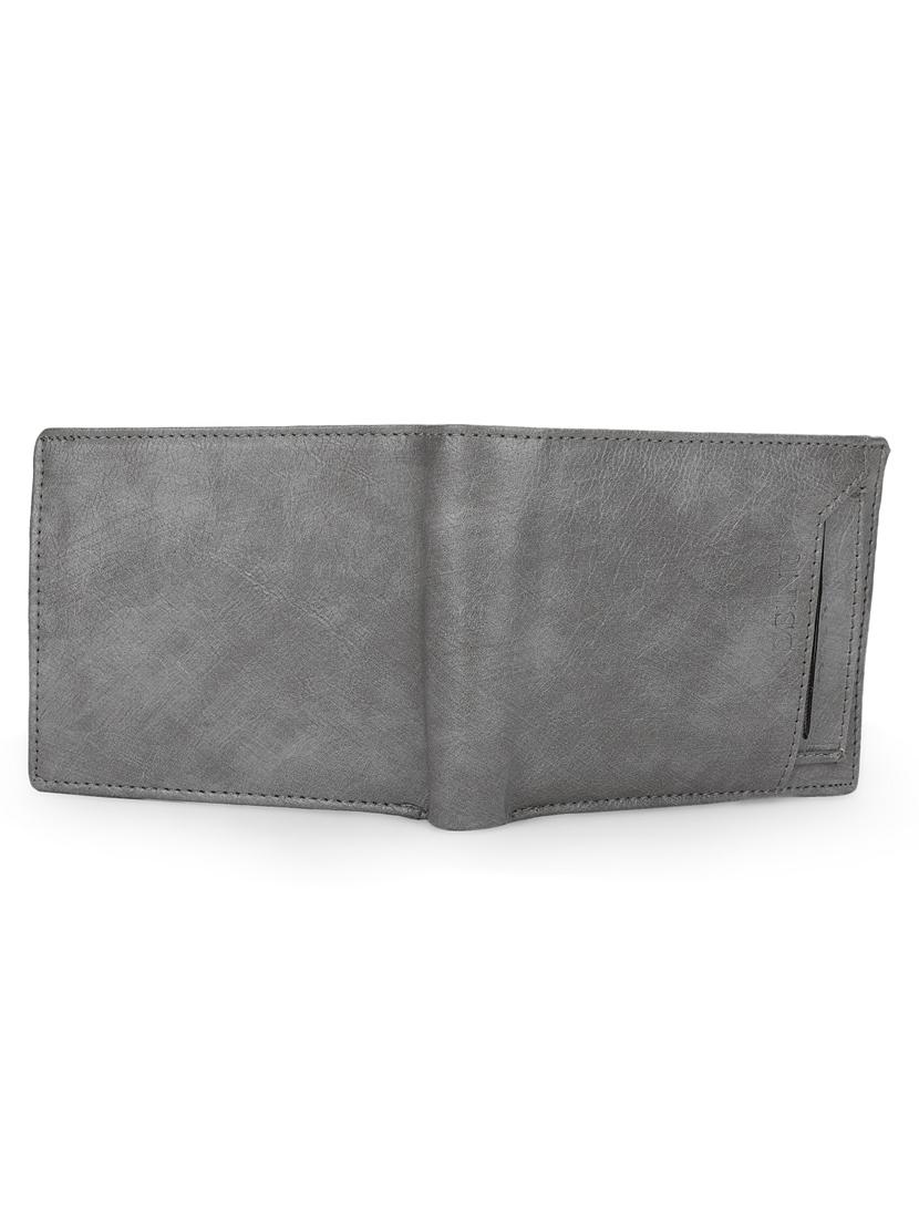 men grey leatherette bi-fold wallet - 21964832 - Standard Image - 1