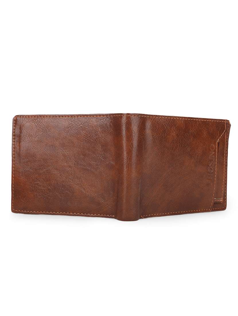 men tan leatherette bifold wallet - 21964835 - Standard Image - 1