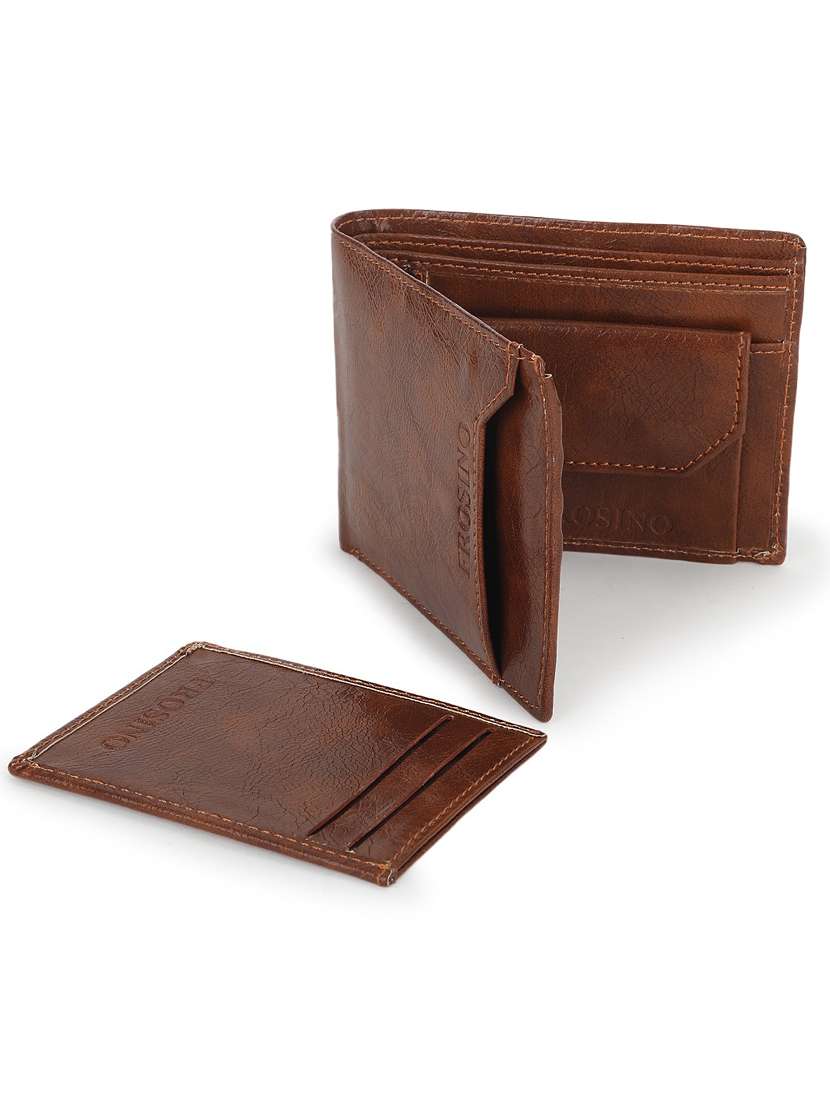 men tan leatherette bifold wallet - 21964835 - Standard Image - 4