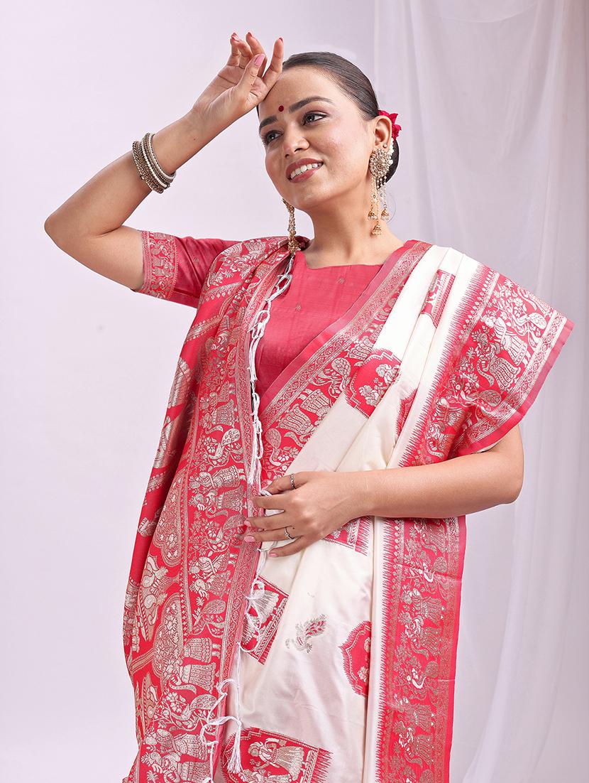 women self design banarasi saree with blouse - 21964871 - Standard Image - 4