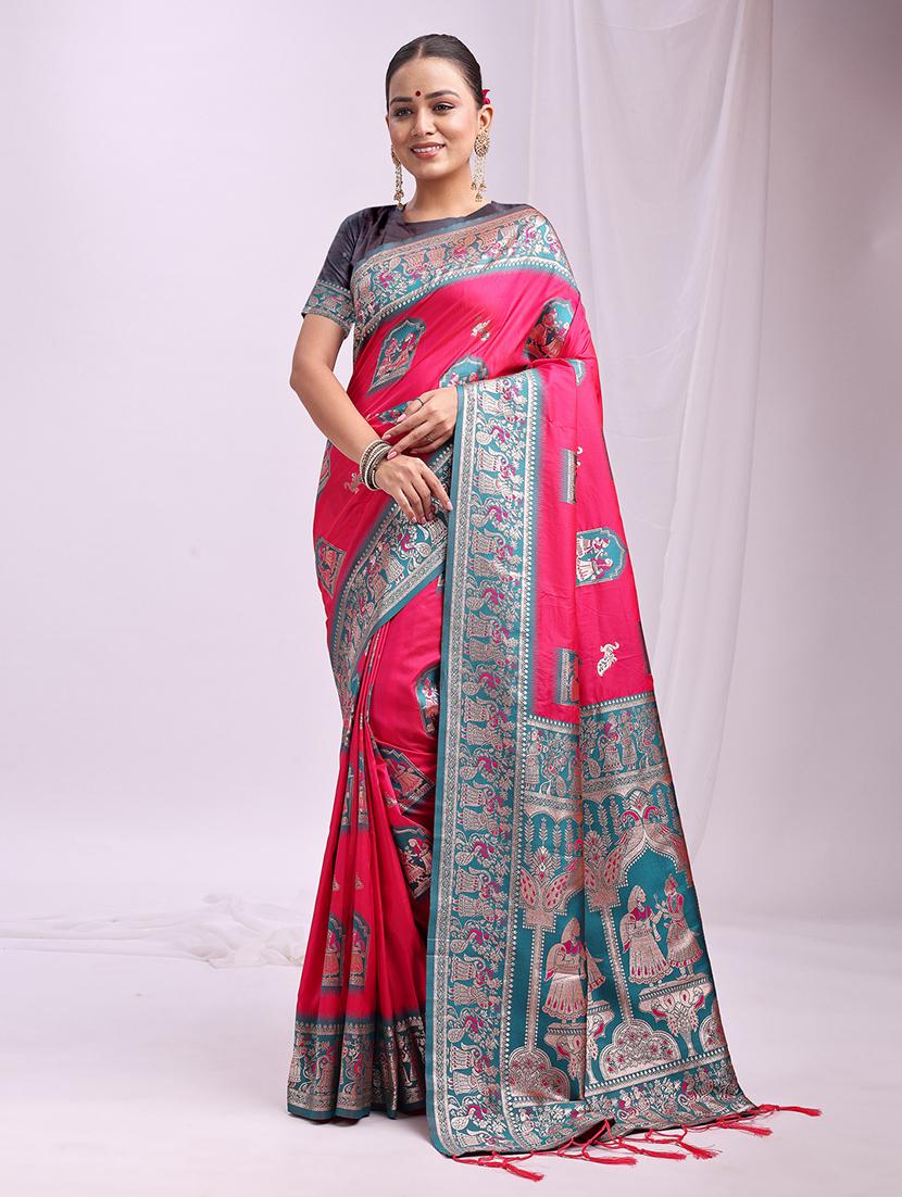 women self design banarasi saree with blouse - 21964872 - Zoom Image - 0