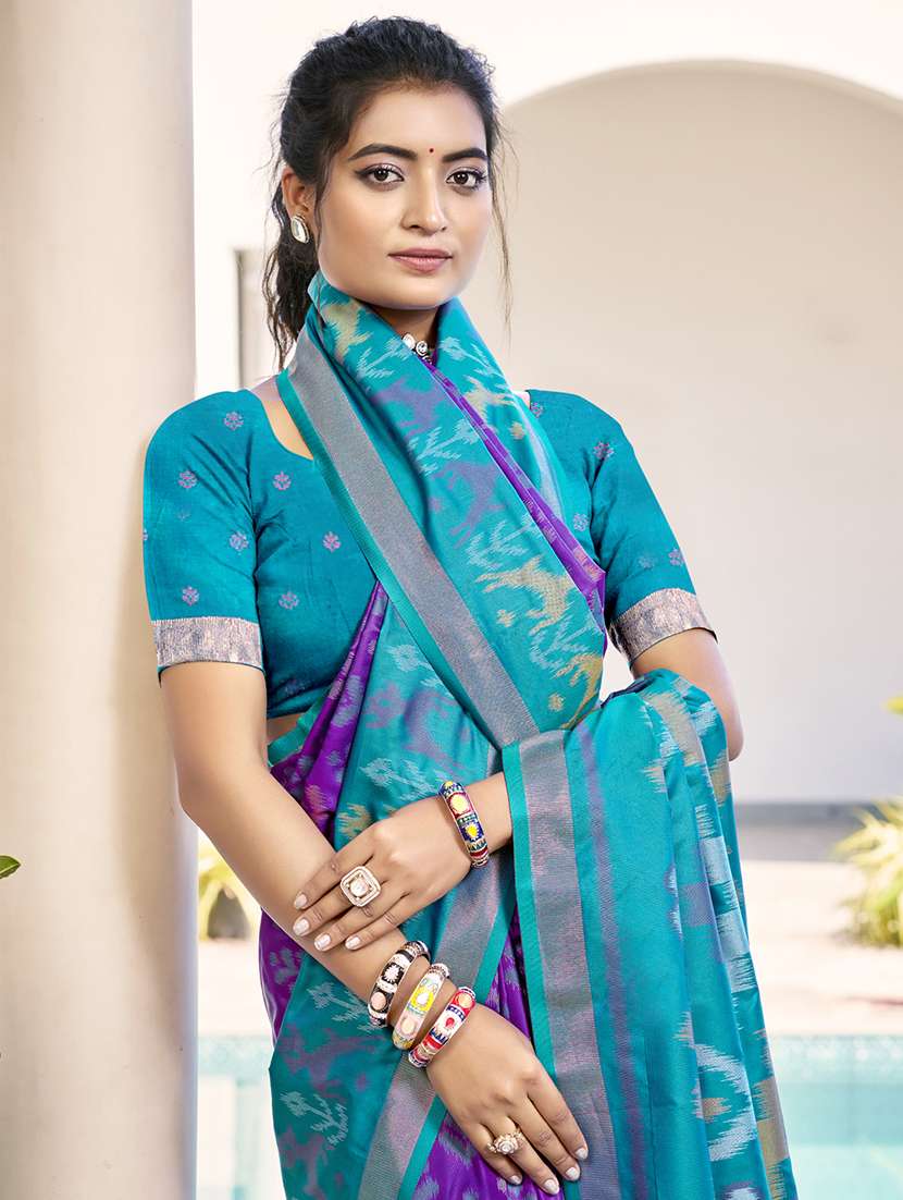 women self design pochampalli saree with blouse - 21964887 -  Standard Image - 1