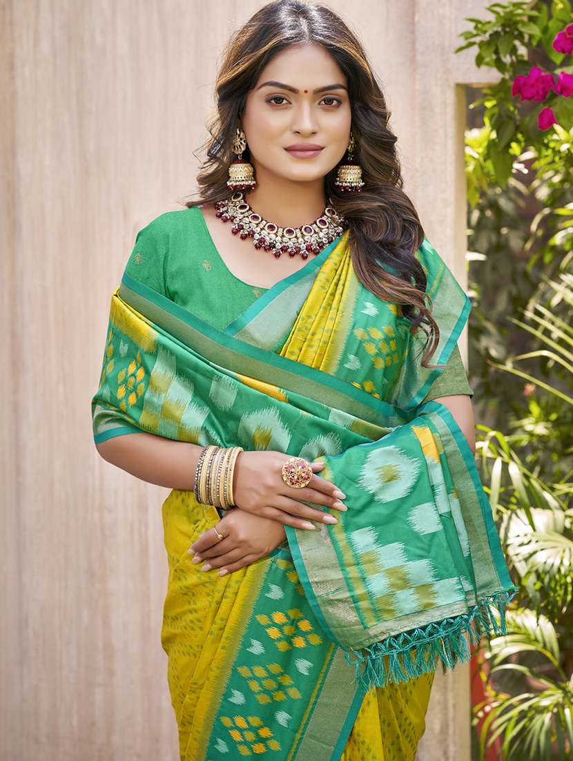 women self design pochampalli saree with blouse - 21964898 -  Standard Image - 1