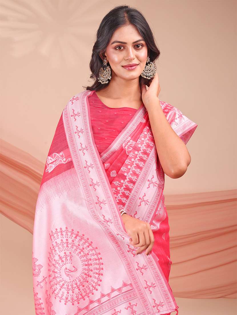 women warli bordered saree with blouse - 21964904 -  Standard Image - 4