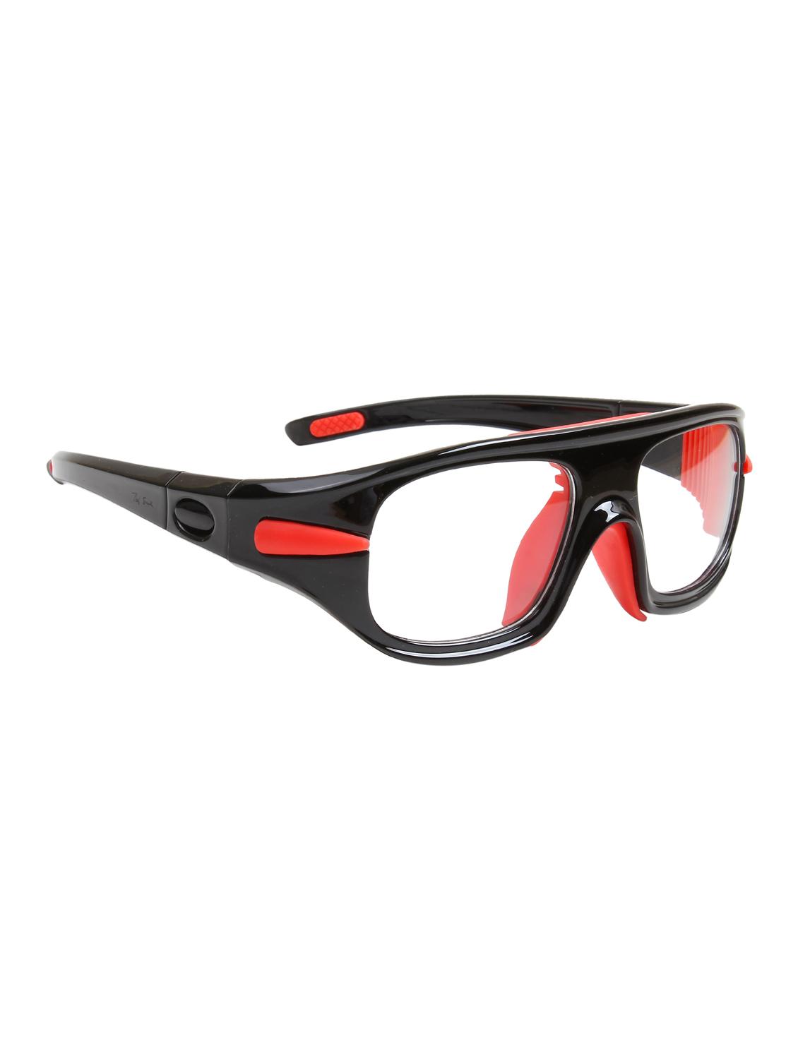 unisex black-red wrap around sports sunglasses - 21964960 - Standard Image - 4