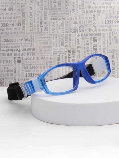 unisex blue  rectangular sports sunglasses  - 21964962 -  Standard Image - 0